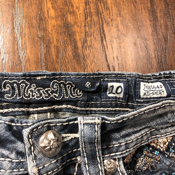 MISS ME Girls Jean Short Size 10 - Picture 7 of 15